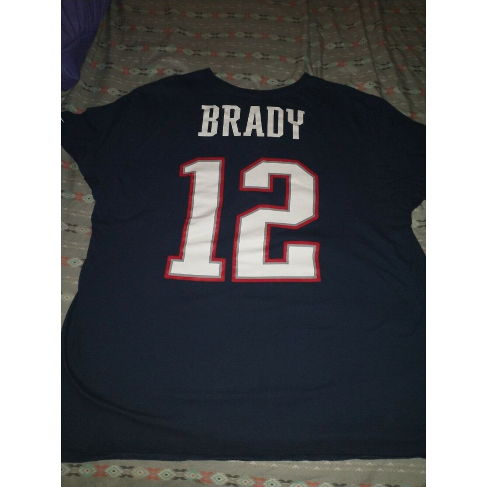 Tom Brady #12 Nike Youth New England Patriots Logo Navy T-Shirt XLL
